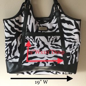 🦋Ellen Tracy Zebra Print Laptop Tote RFID🦋